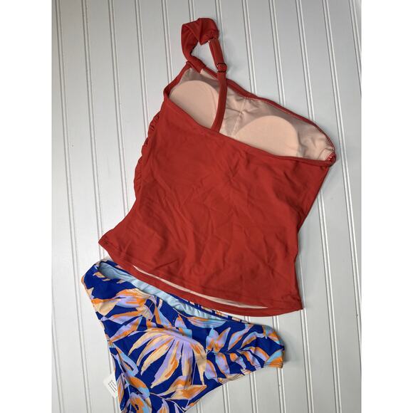NWT Cupshe Two Piece Swimsuit Bikini One Shoulder Ruched Swim BUNDLE Size M - Picture 8 of 8
